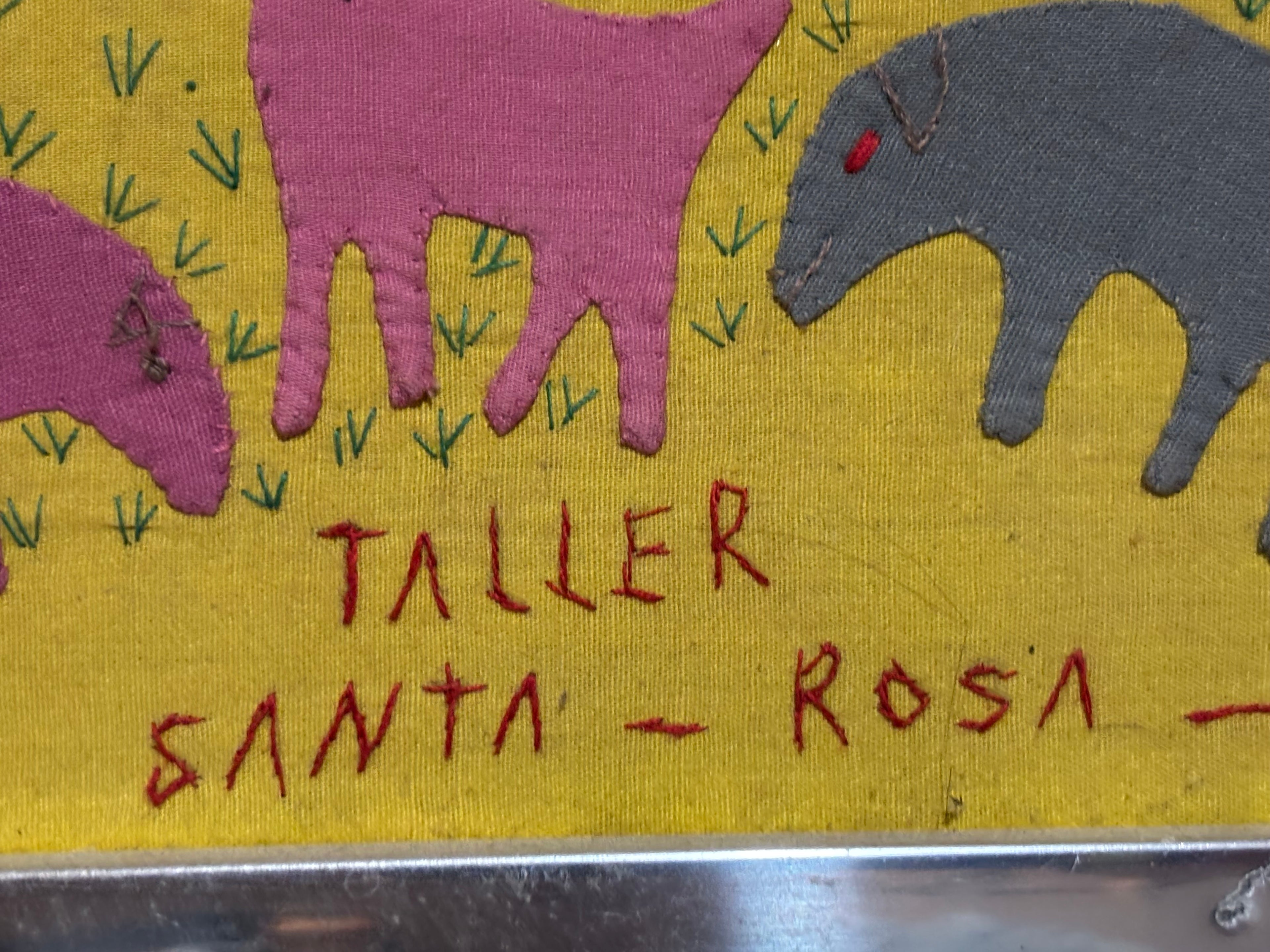 Large Signed Latin American Folk Art Appliqué Textile Berenice Morales, Taller Santa Rosa Circa 1965–1980