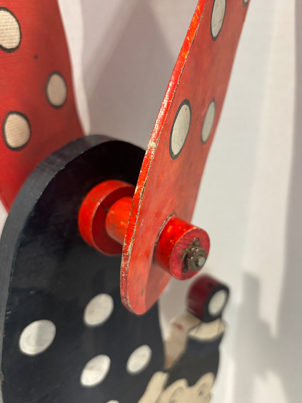 WONDERFULLY GRAPHIC AMERICAN FOLK ART ACROBATIC CLOWN WHIRLIGIG
