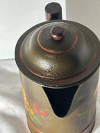 American Painted Tole Coffee Pot, Dated 1892