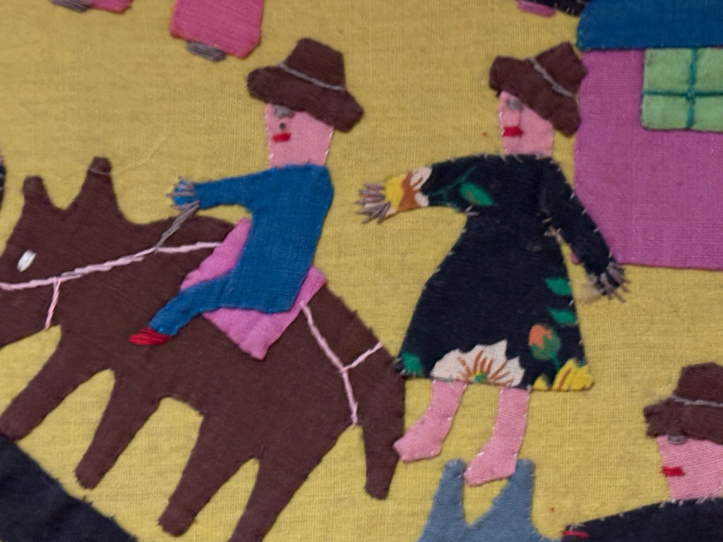 Large Signed Latin American Folk Art Appliqué Textile Berenice Morales, Taller Santa Rosa Circa 1965–1980