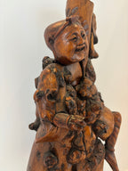Large Chinese Qing Dynasty Rootwood Figure of a Daoist Immortal, Probably Li Tieguai