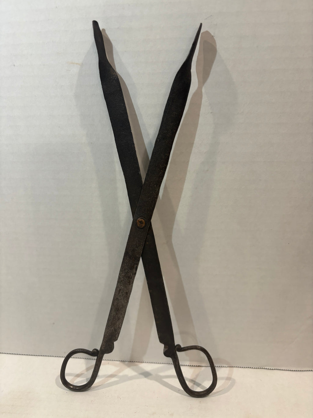 Early Pennsylvania Wrought-Iron Ember & Pipe Tongs, 18th Century
