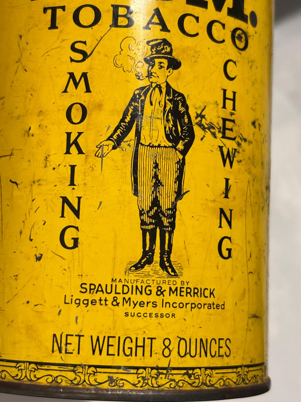 Early 20th Century Lithographed Tobacco Tin Spaulding & Merrick (Liggett & Myers Inc., successor) St. Louis, Missouri, c. 1900–1915