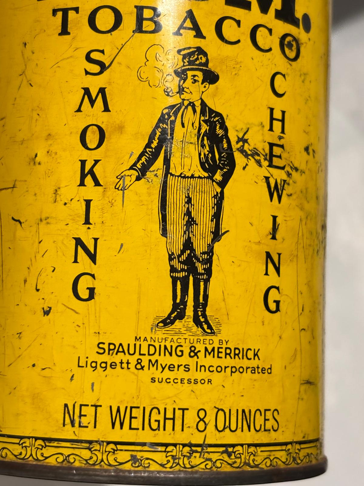 Early 20th Century Lithographed Tobacco Tin Spaulding & Merrick (Liggett & Myers Inc., successor) St. Louis, Missouri, c. 1900–1915