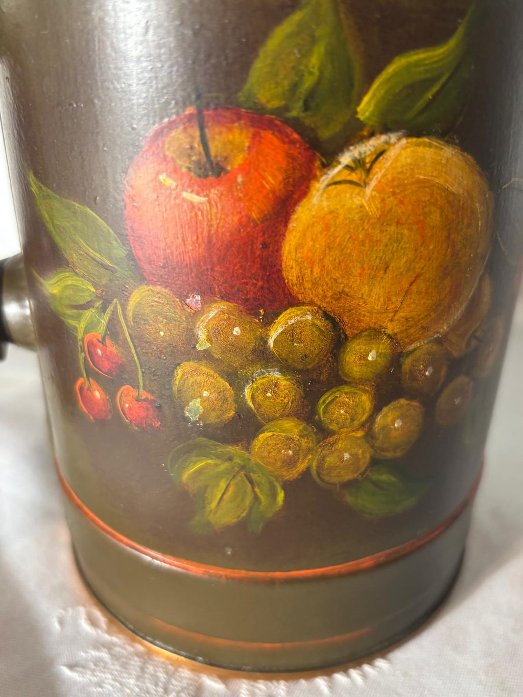American Painted Tole Coffee Pot, Dated 1892