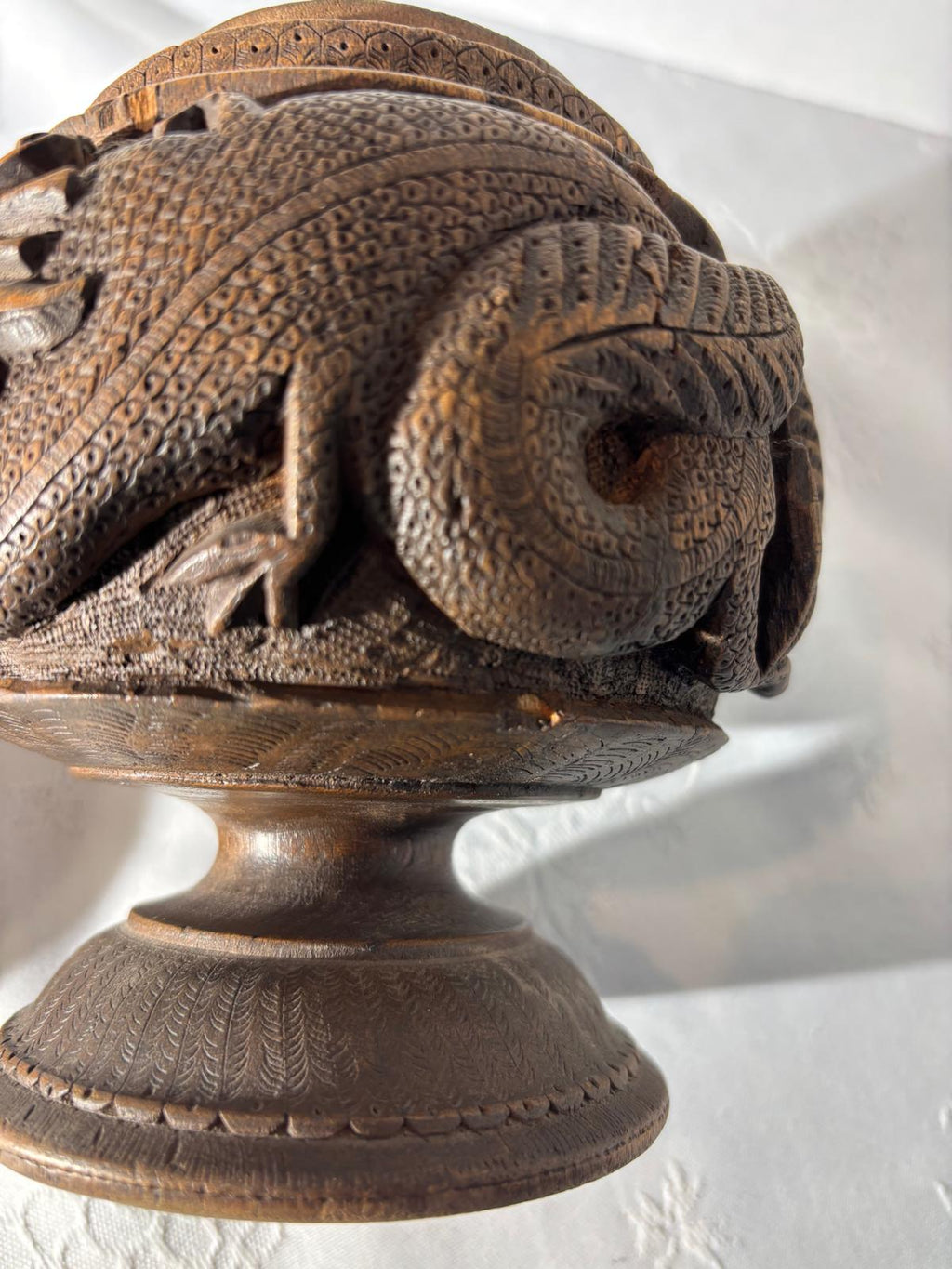 Carved Hardwood Lidded Vessel, China (Canton Export Market), Late Qing Dynasty, c. 1870–1900