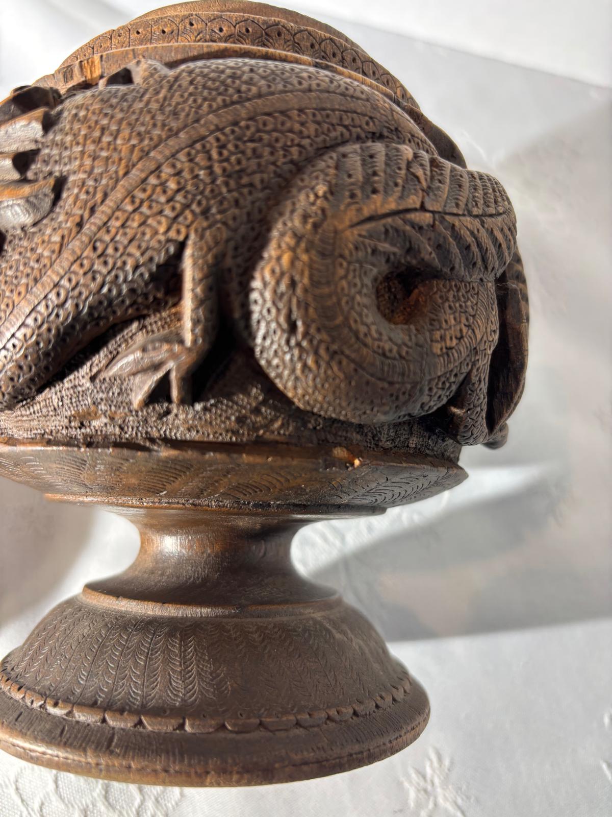 Carved Hardwood Lidded Vessel, China (Canton Export Market), Late Qing Dynasty, c. 1870–1900