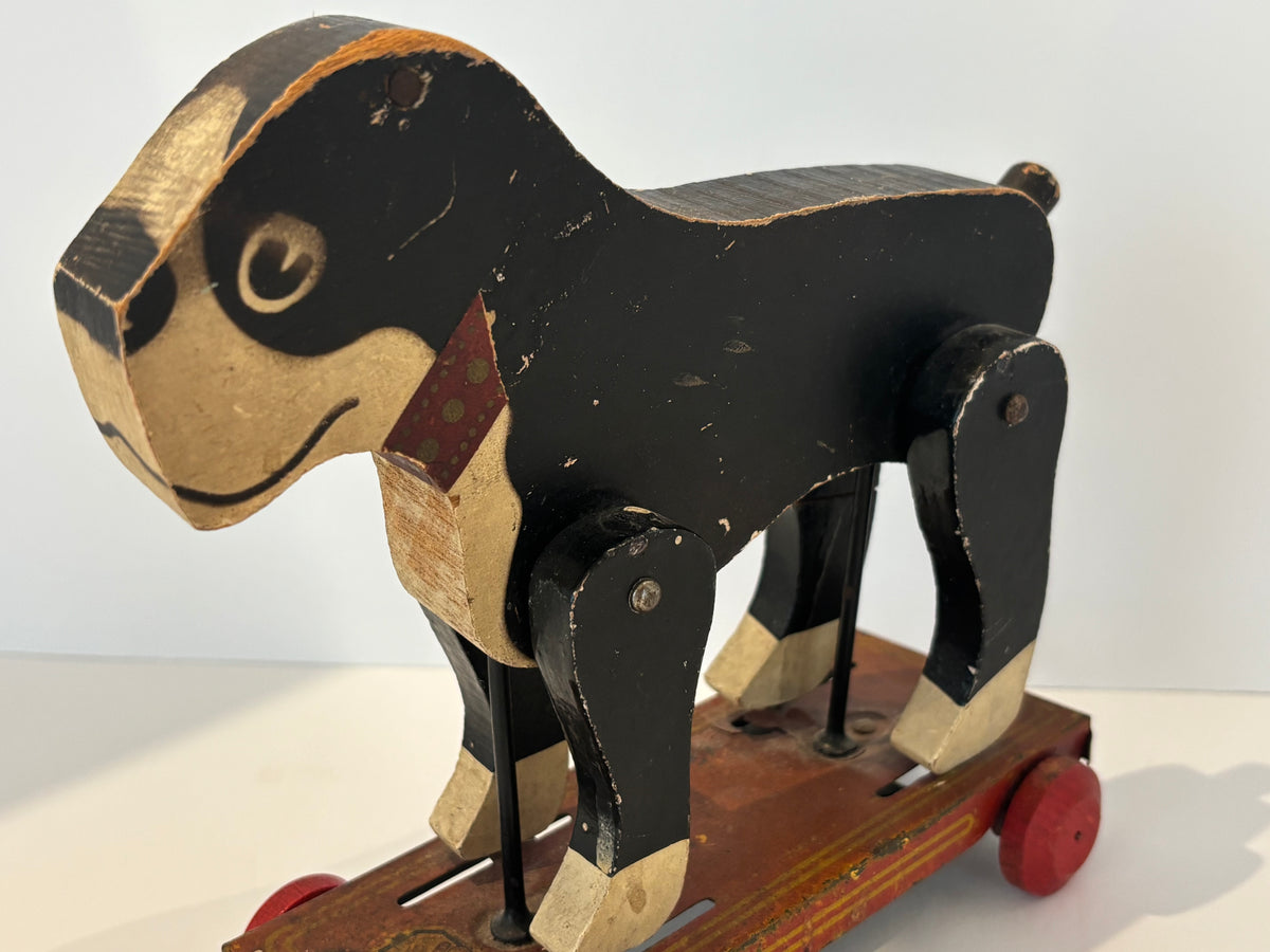 Hustler Toy Corporation Mechanical Walking Bulldog Pull Toy Sterling, Illinois, circa 1920s–30s