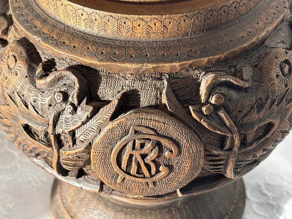 Carved Hardwood Lidded Vessel, China (Canton Export Market), Late Qing Dynasty, c. 1870–1900