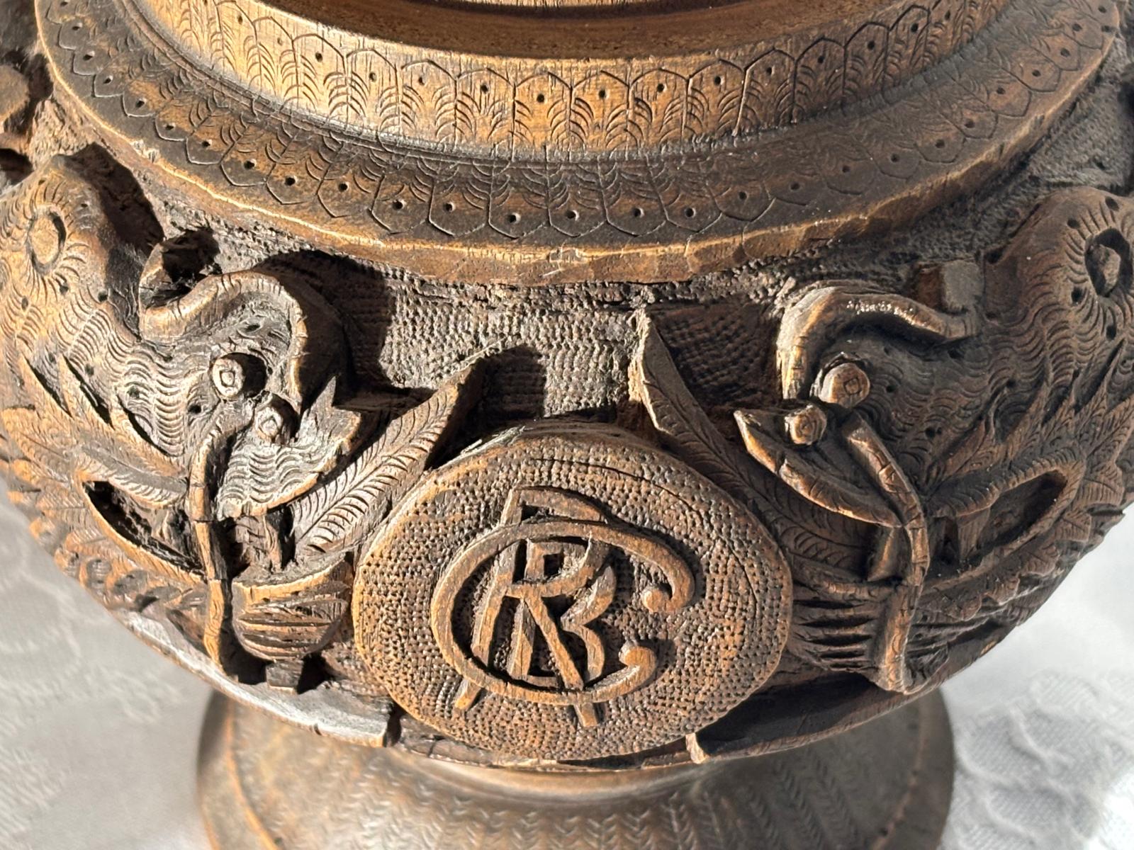 Carved Hardwood Lidded Vessel, China (Canton Export Market), Late Qing Dynasty, c. 1870–1900