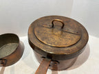 Exceptional Pair of Early French Dovetailed Copper Saucepans with Heart-Shaped Handle Mounts