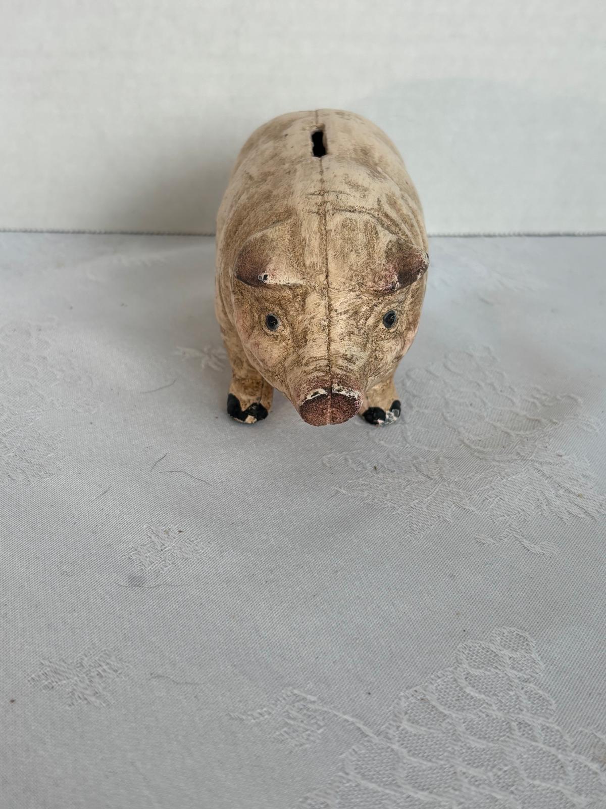 Cast Metal Pig Figure | Still Bank