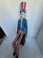 Monumental American Folk Art Carved and Painted Uncle Sam Figure