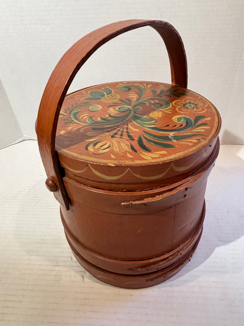 WONDERFULLY FOLKY PENNSYLVANIA-GERMAN PAINT-DECORATED SALT BOX