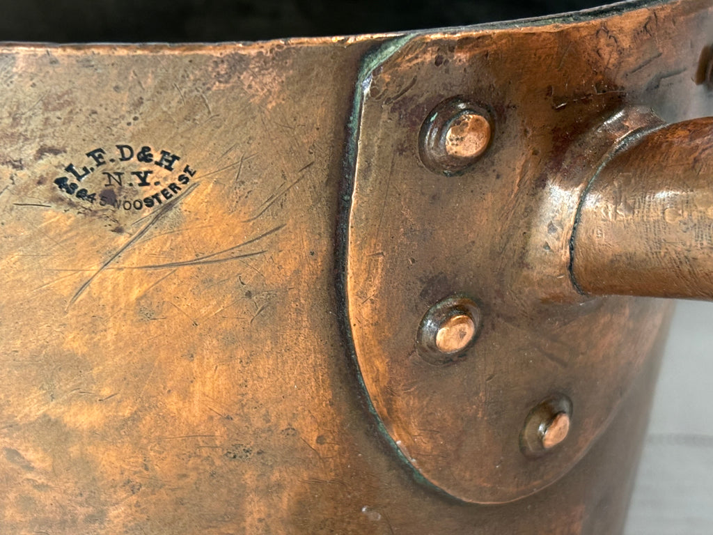 Exceptional Late 19th Century L.F. Duparquet, Huot & Moneuse New York Professional Copper Saucepan, circa 1875–1890.
