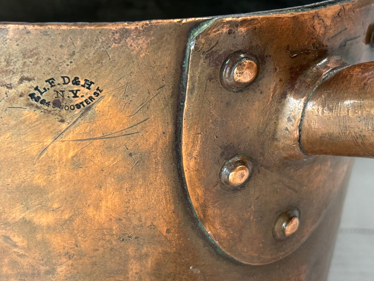 Exceptional Late 19th Century L.F. Duparquet, Huot & Moneuse New York Professional Copper Saucepan, circa 1875–1890.