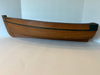 Large American Folk Art Plank-Built Fishing & Rowboat Model with Original Oars