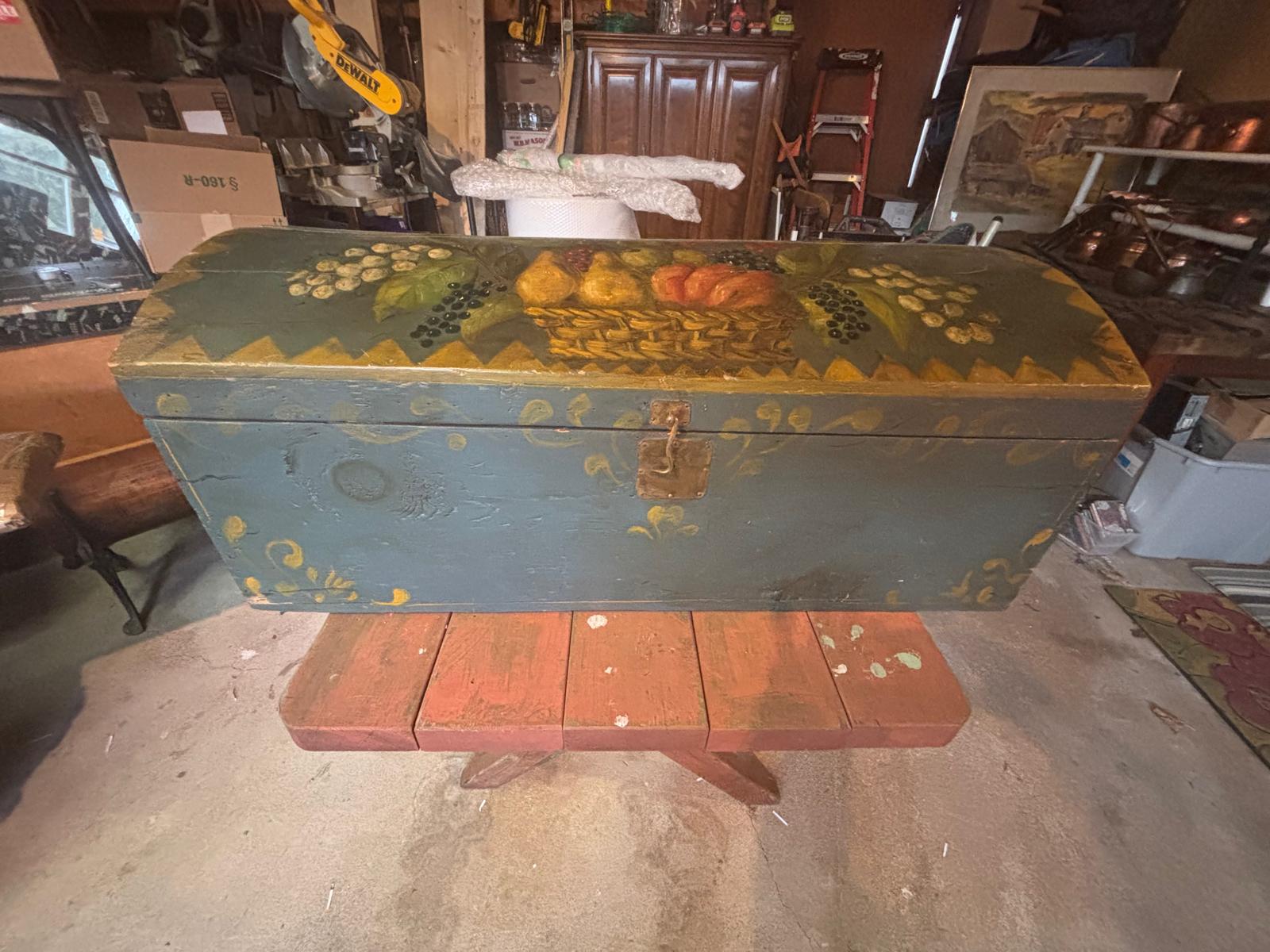 Early 19th Century Dome-Top Small Blanket Chest Circa  1840