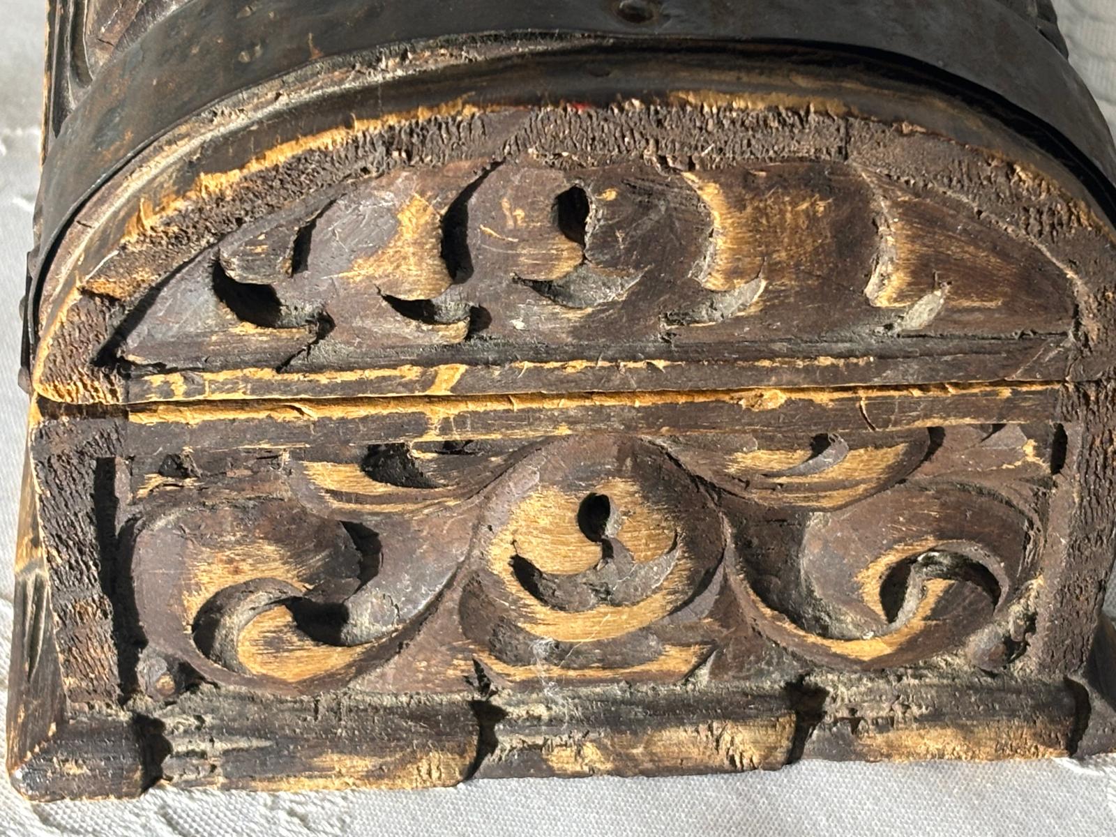 Carved Casket-Form Box, Precisely Dated February 10, 1834