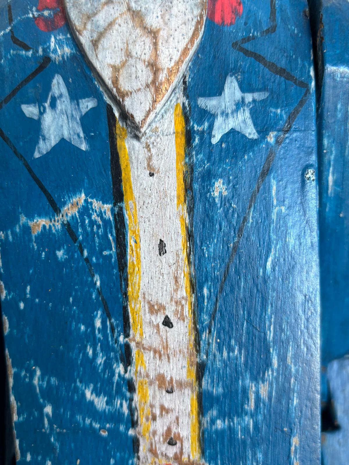 Monumental American Folk Art Carved and Painted Uncle Sam Figure