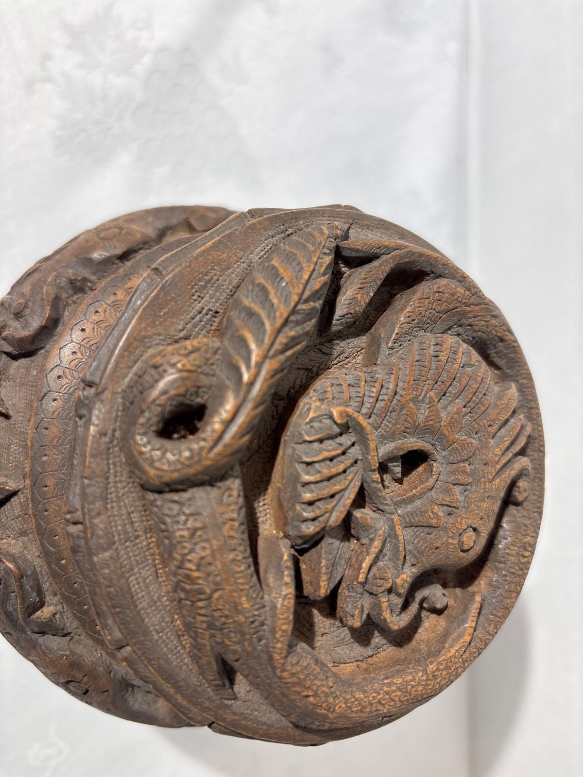 Carved Hardwood Lidded Vessel, China (Canton Export Market), Late Qing Dynasty, c. 1870–1900