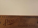Rare Pangburn’s Chocolates double-sided leather trade sign, Fort Worth, Texas, circa 1915–1925.