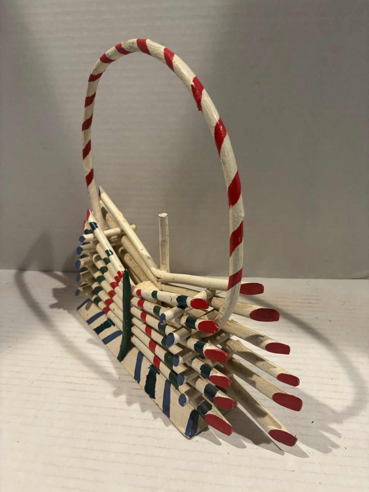 Painted Adirondack Twig Wall Basket American, Adirondack Region, circa 1930