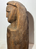Exceptional Primitive Anthropomorphic Log-Form Folk Carving