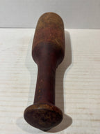 Early New England Red-Painted Mortar & Pestle Circa 1800–1830