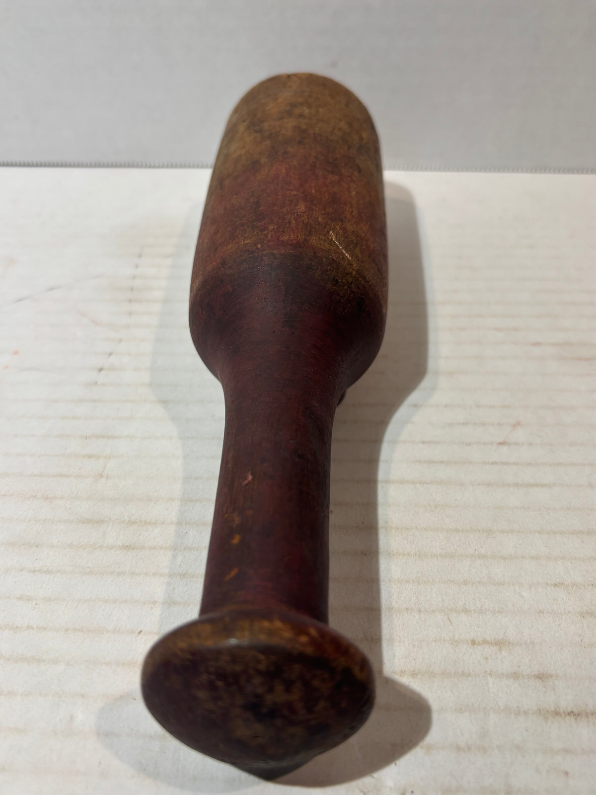 Early New England Red-Painted Mortar & Pestle Circa 1800–1830