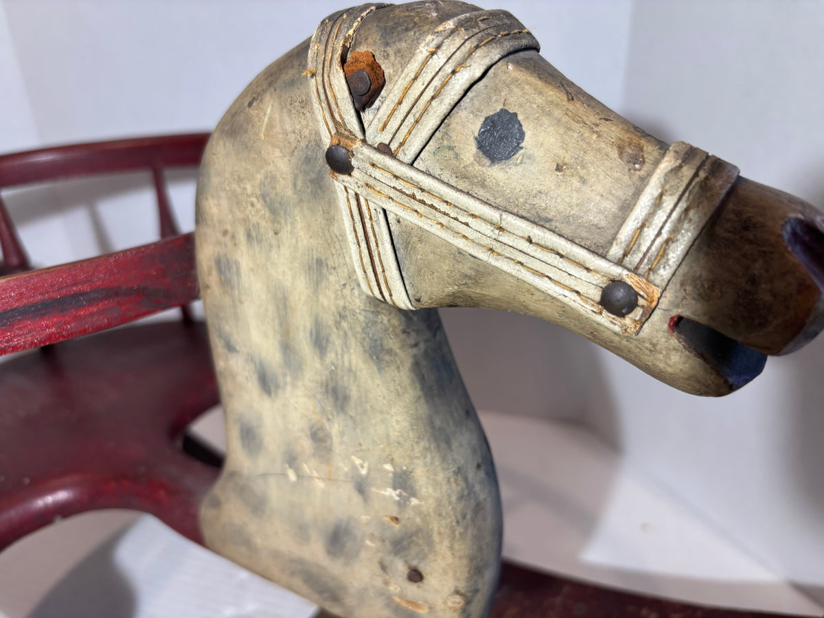 AMERICAN FOLK ART NURSERY ROCKING HORSE