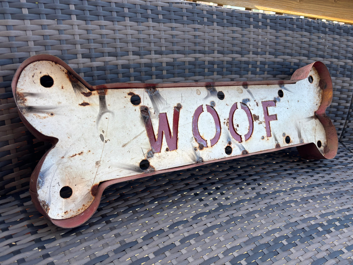American Illuminated “WOOF” Dog Bone Trade Sign