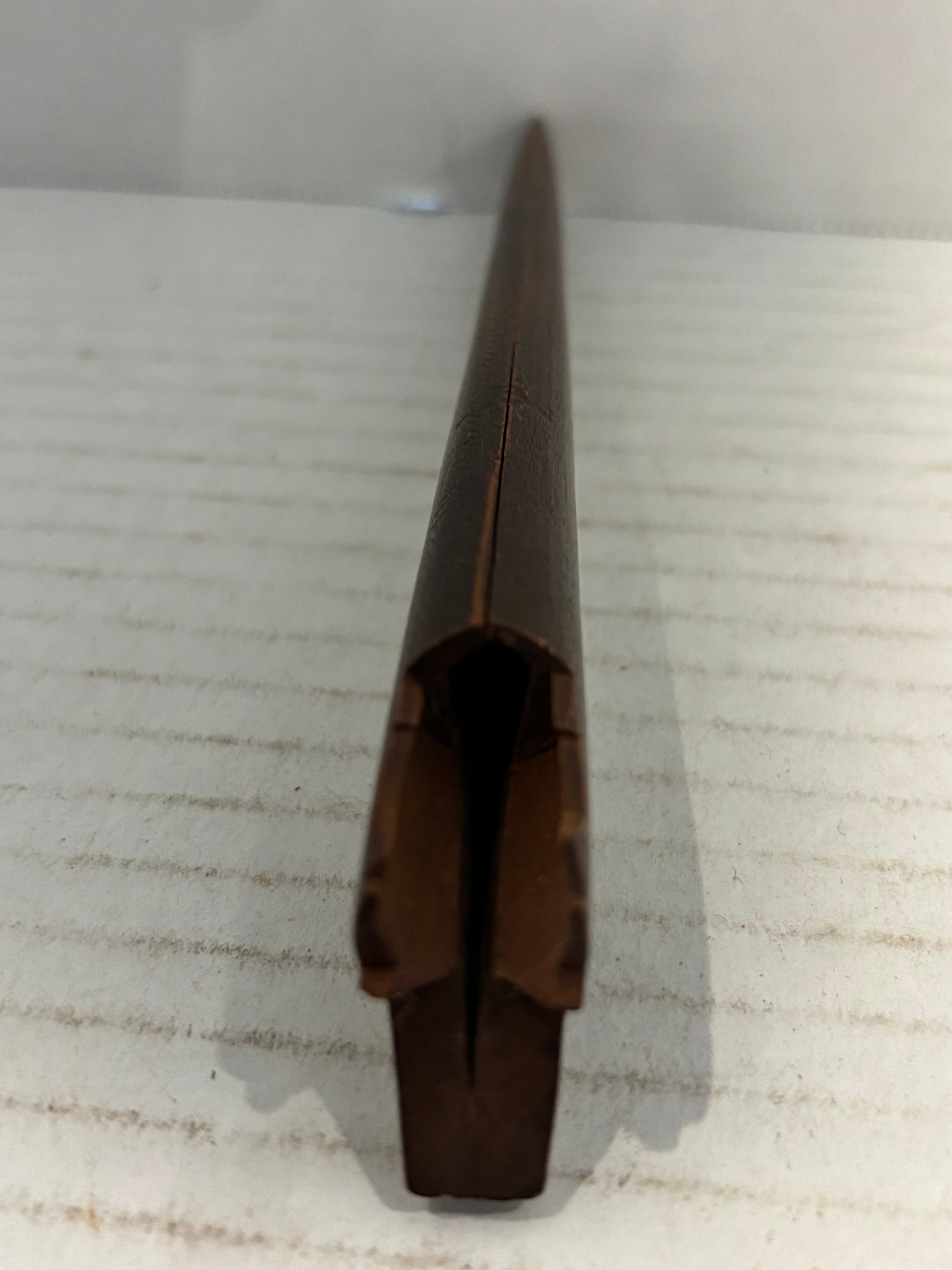 Late 19th Century Grafting Knife with Original Folk-Carved Wooden Sheath