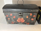 Pair of Painted Toleware Storage Boxes Late 19th to Early 20th Century