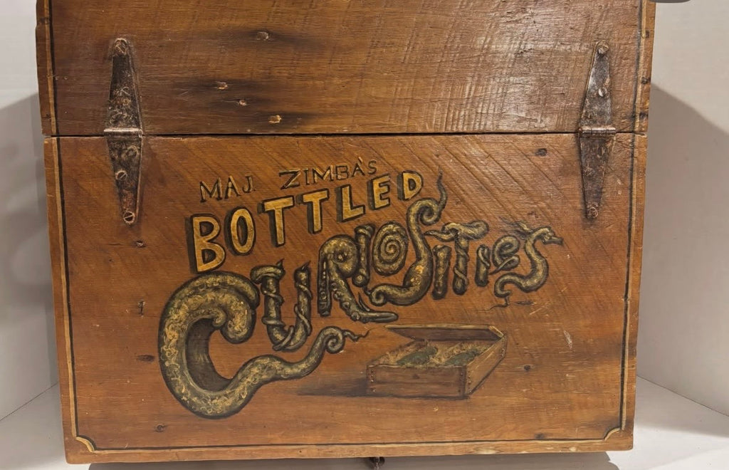 Maj. Zimba's Bottled Curiosities American Folk Art Sideshow Advertising Trunk