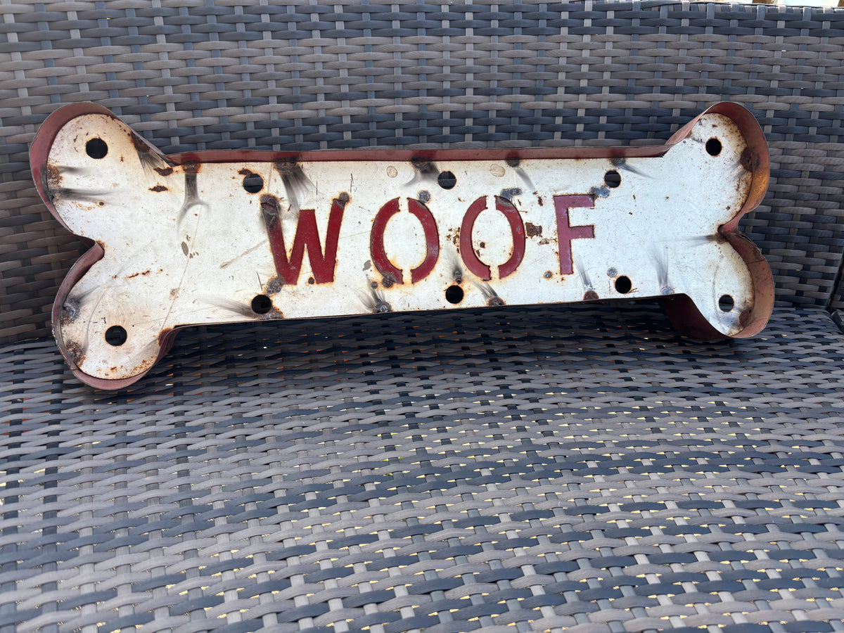 American Illuminated “WOOF” Dog Bone Trade Sign