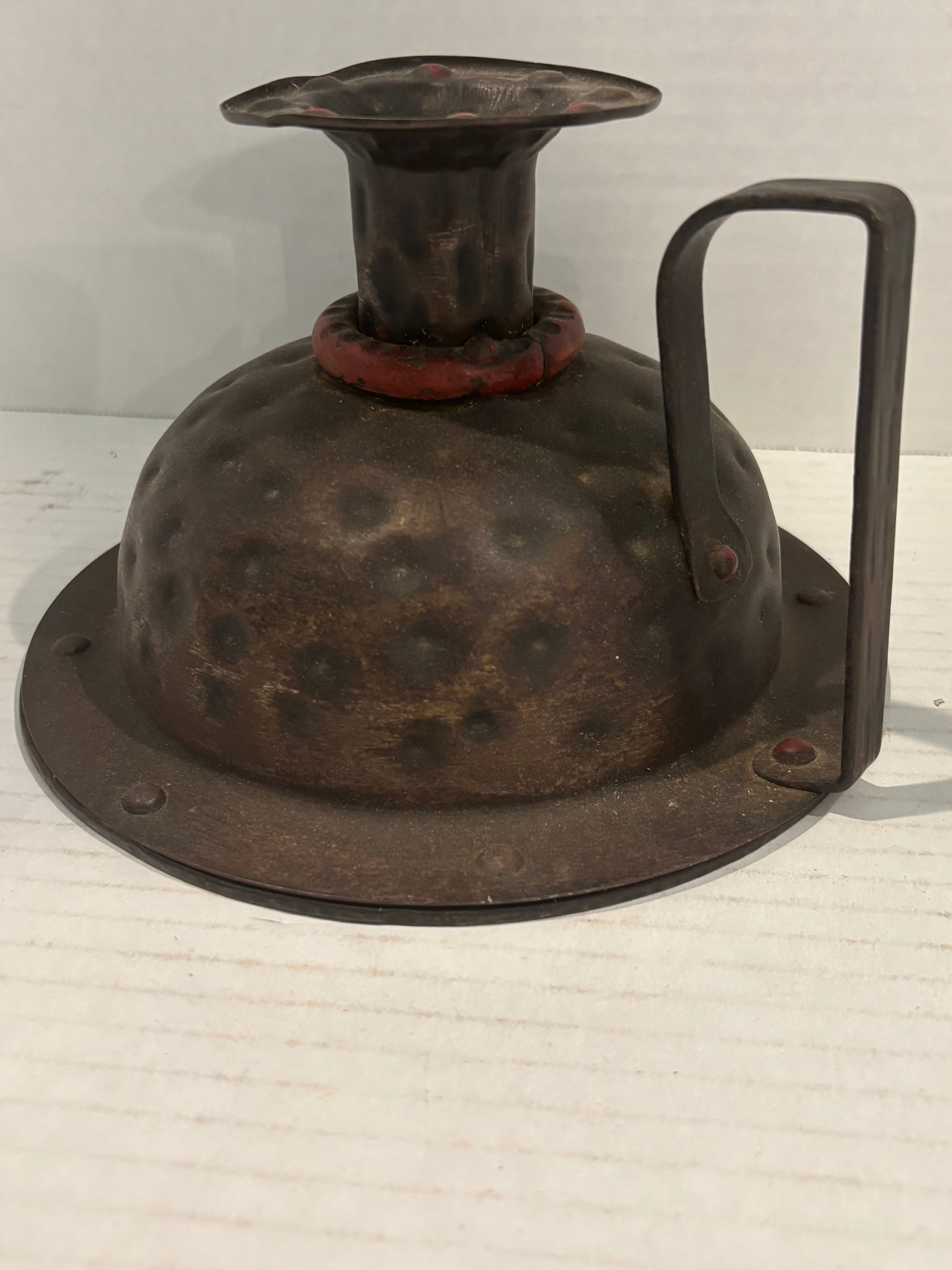 German Arts & Crafts Hammered Copper Chamberstick