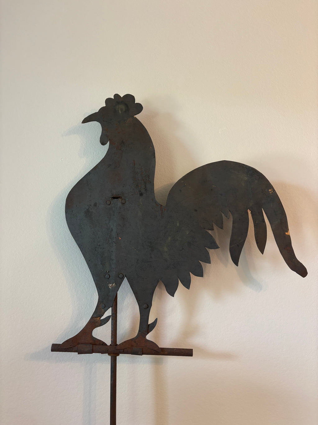 Antique Iron Rooster Weathervane