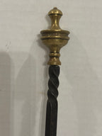 FINE EARLY WROUGHT-IRON & BRASS HEARTH POKER