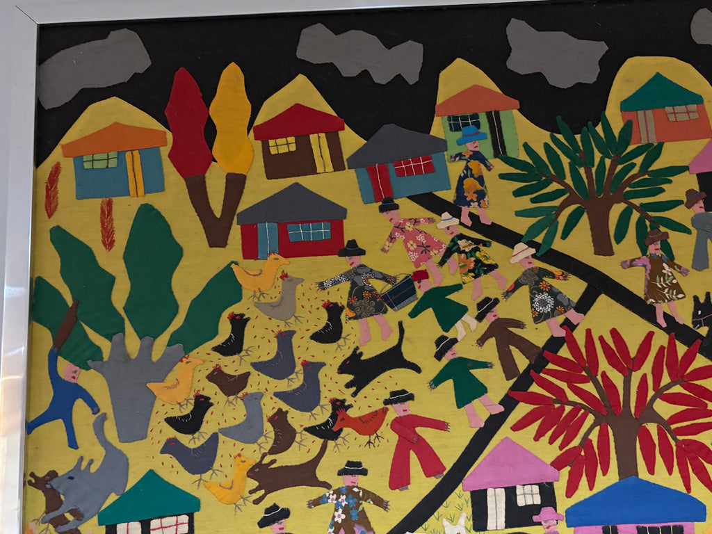 Large Signed Latin American Folk Art Appliqué Textile Berenice Morales, Taller Santa Rosa Circa 1965–1980