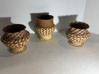 Three Indigenous Central American Miniature Basket Vessels
Probably Panama or Costa Rica, Mid-20th Century (circa 1955–1975)