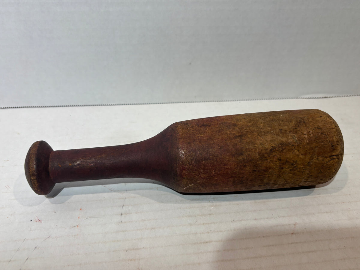 Early New England Red-Painted Mortar & Pestle Circa 1800–1830
