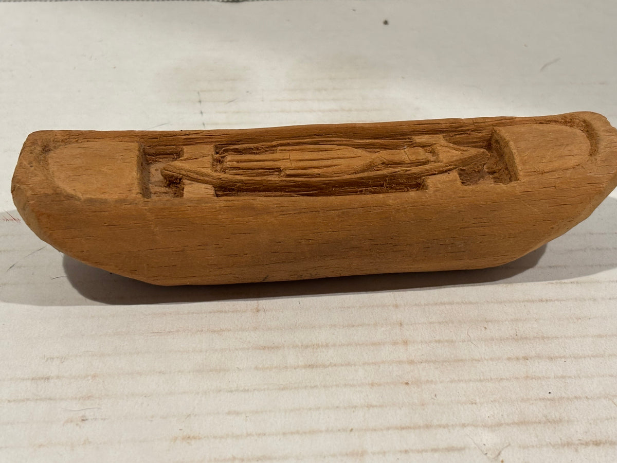 Northwest Coast Indigenous Miniature Carved Canoe with Recumbent Human Figure Southern Northwest Coast, probably Nuu-chah-nulth/Makah cultural sphere