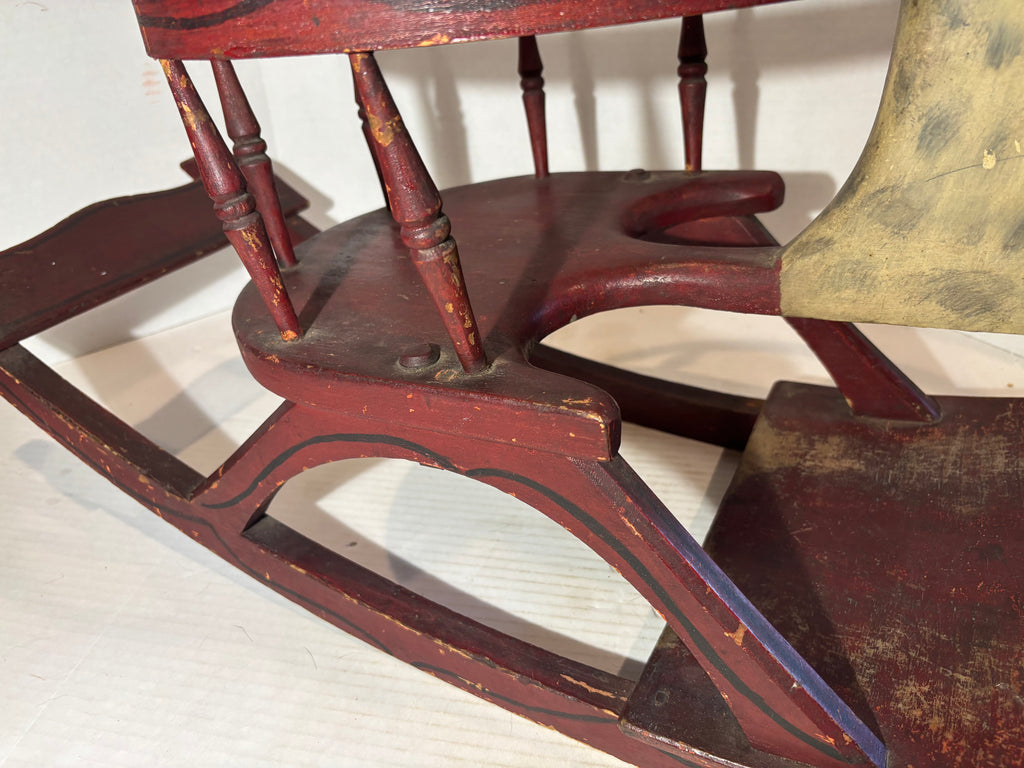 AMERICAN FOLK ART NURSERY ROCKING HORSE