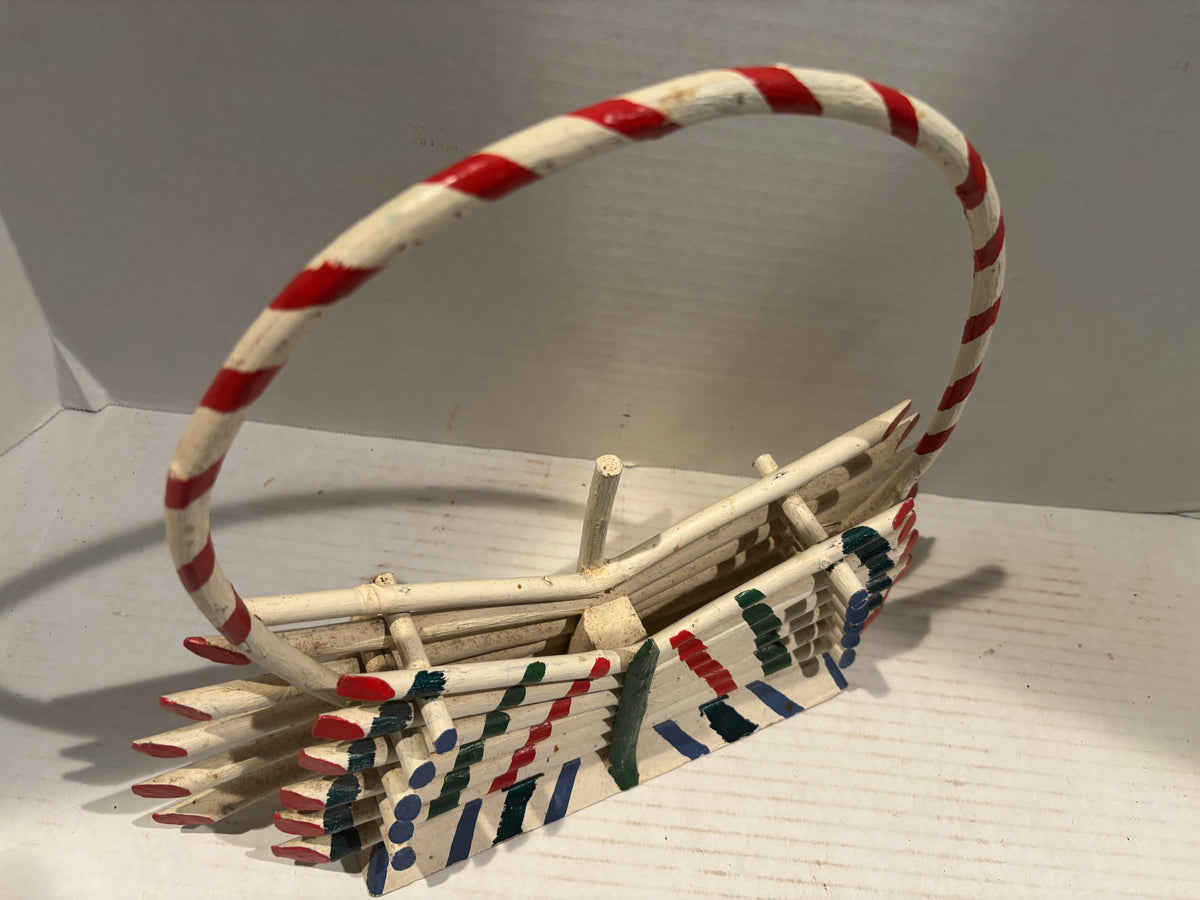 Painted Adirondack Twig Wall Basket American, Adirondack Region, circa 1930