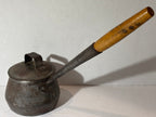 American Tinned Iron Covered Pipkin or Sauce Pot with Forged Handle American, circa 1840–1870.