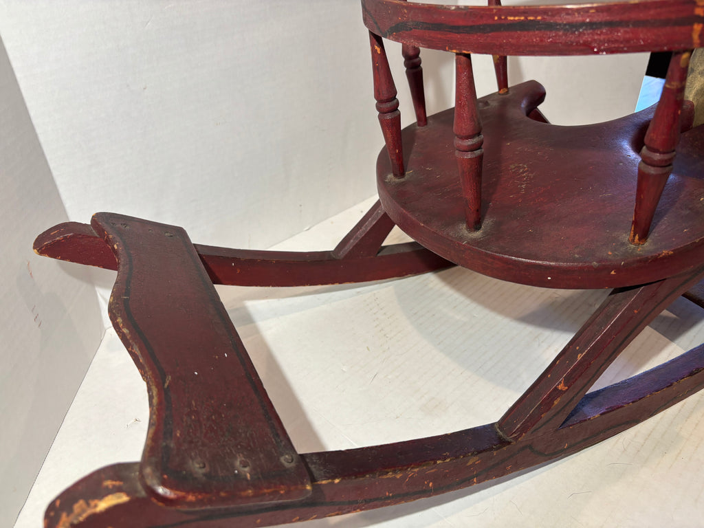 AMERICAN FOLK ART NURSERY ROCKING HORSE