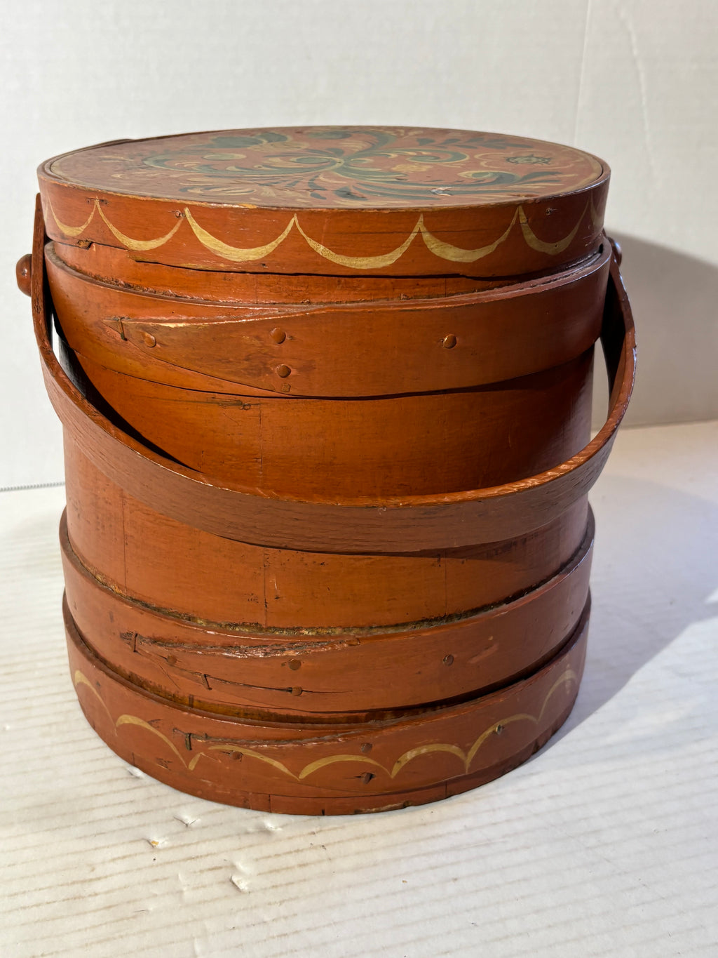 WONDERFULLY FOLKY PENNSYLVANIA-GERMAN PAINT-DECORATED SALT BOX