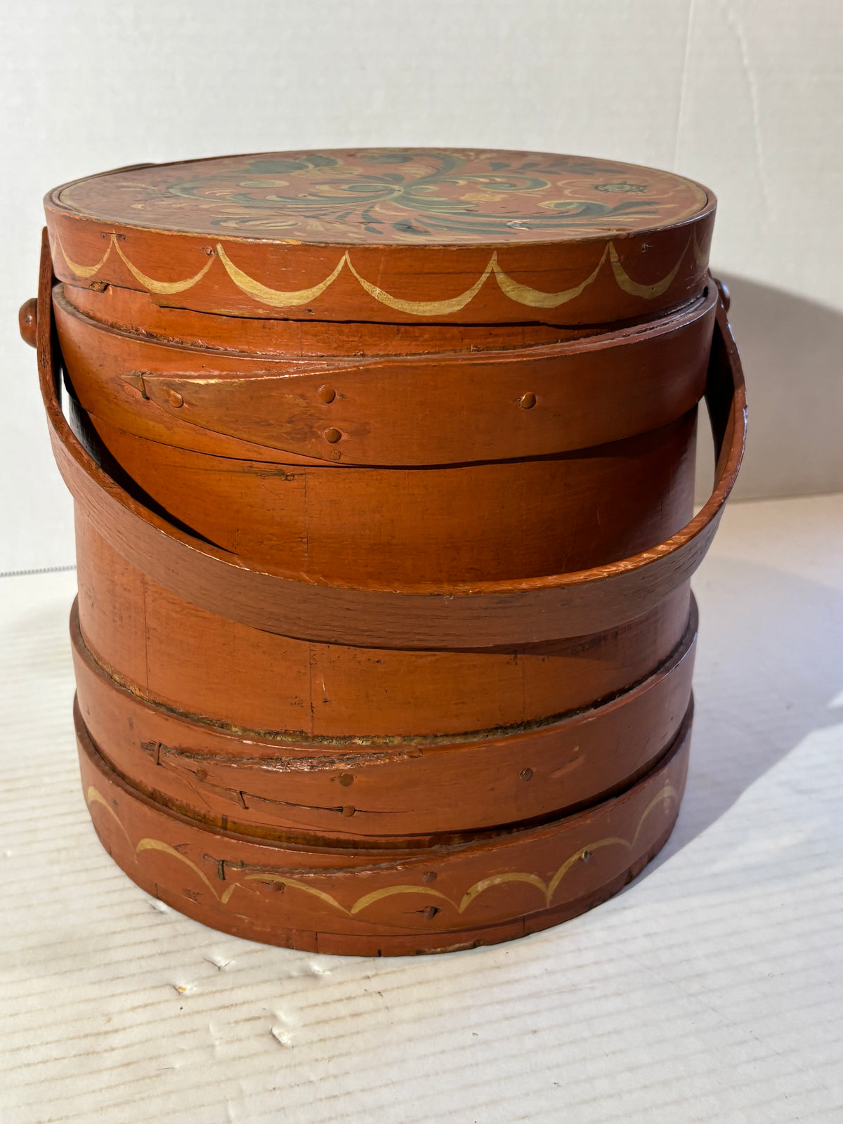 WONDERFULLY FOLKY PENNSYLVANIA-GERMAN PAINT-DECORATED SALT BOX