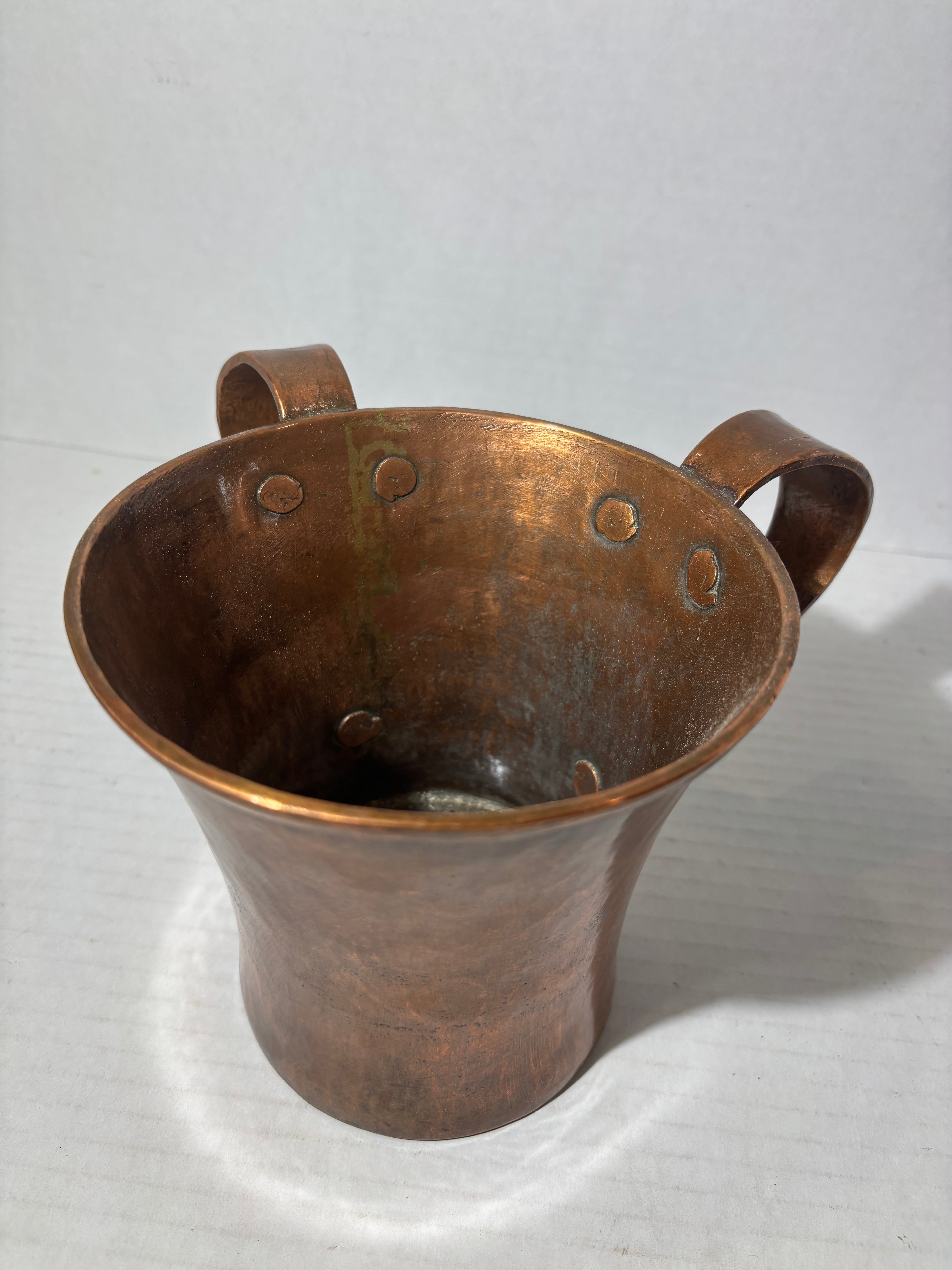 19th Century Copper Judaica Ritual Hand-Washing Vessel (Natla)